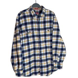 IZOD Flannel  Shirt Mens XXL Button‎ Up Plaid Long Sleeve